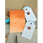 CÈPE – aquarelle artisanale brun orangé avec pinceaux et nuancier