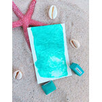 TAIROTO – aquarelle artisanale turquoise à granulation avec deux godets