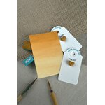 AURORE – aquarelle artisanale ocre jaune avec pinceaux et nuancier