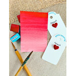 GRENADE – aquarelle artisanale rouge grenade avec pinceaux et nuancier