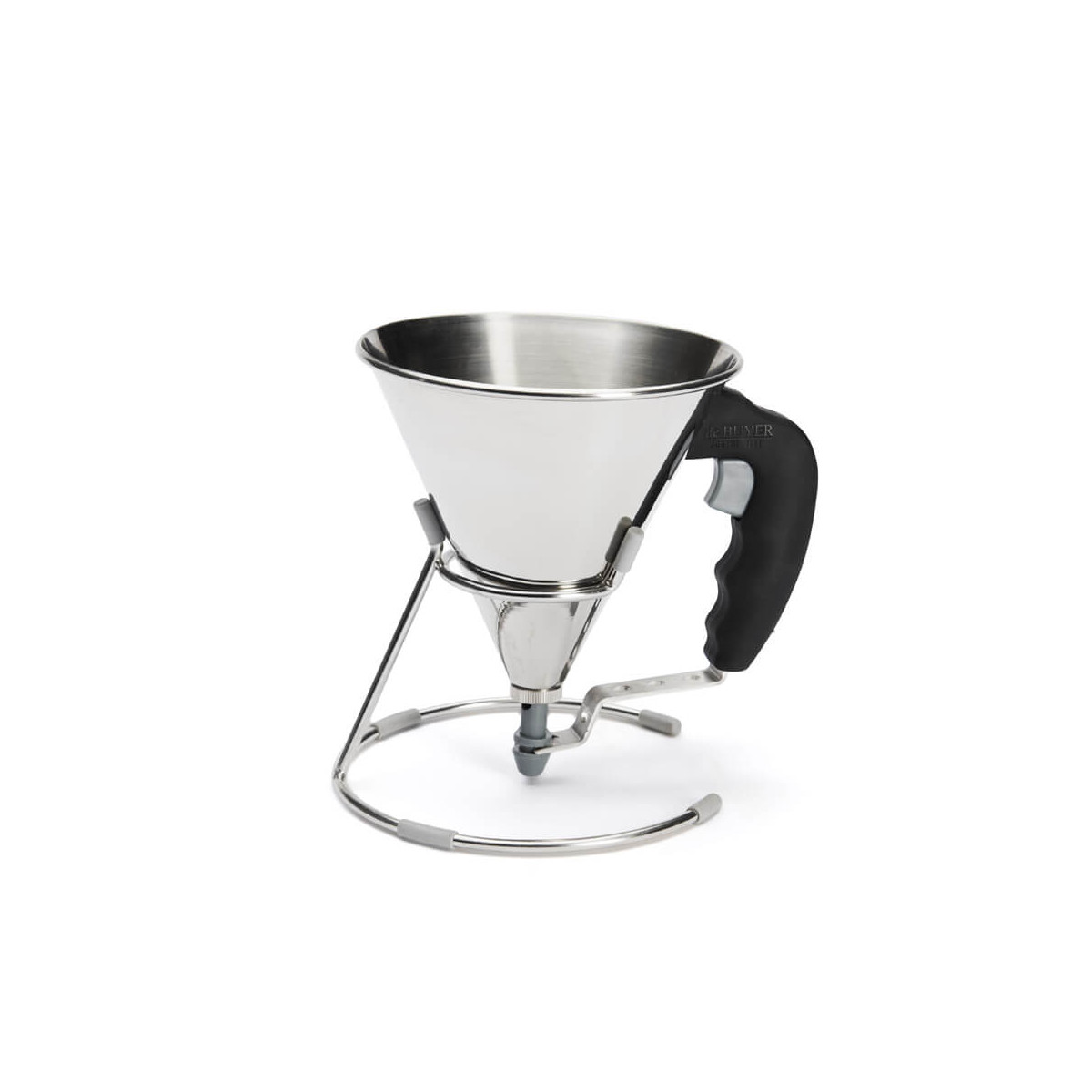 335300 entonnoir-a-piston-avec-pied-08l-inox-kwik-noir