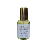 flacon deau de parfum de la marque chic olfaction sur fond blanc portant le nom de Jasminum à base de jasmin sambac