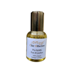 50 ml flacon de parfum au patchouli de la marque chic olfaction en forme de vaporisateur tube avec un bouchon or portant le nom de psychédélique sur fond blanc