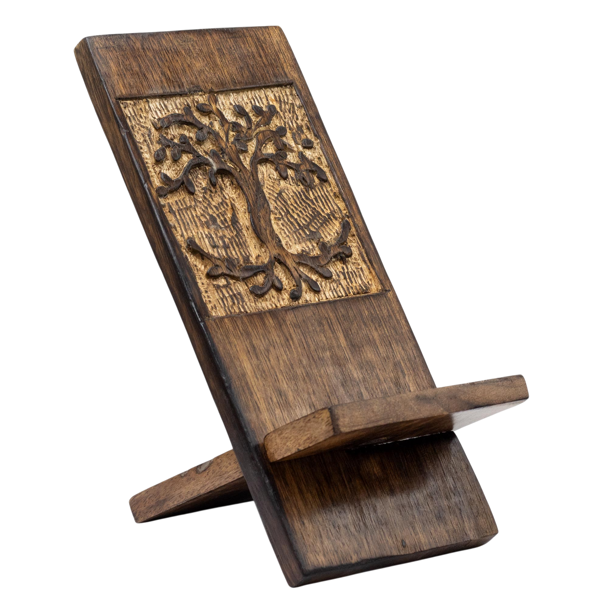 support-telephone-bois-sculté-arbre-de-vie-bois-artisanat-naturel-wabi-sabi-home-and-style-décoration-2