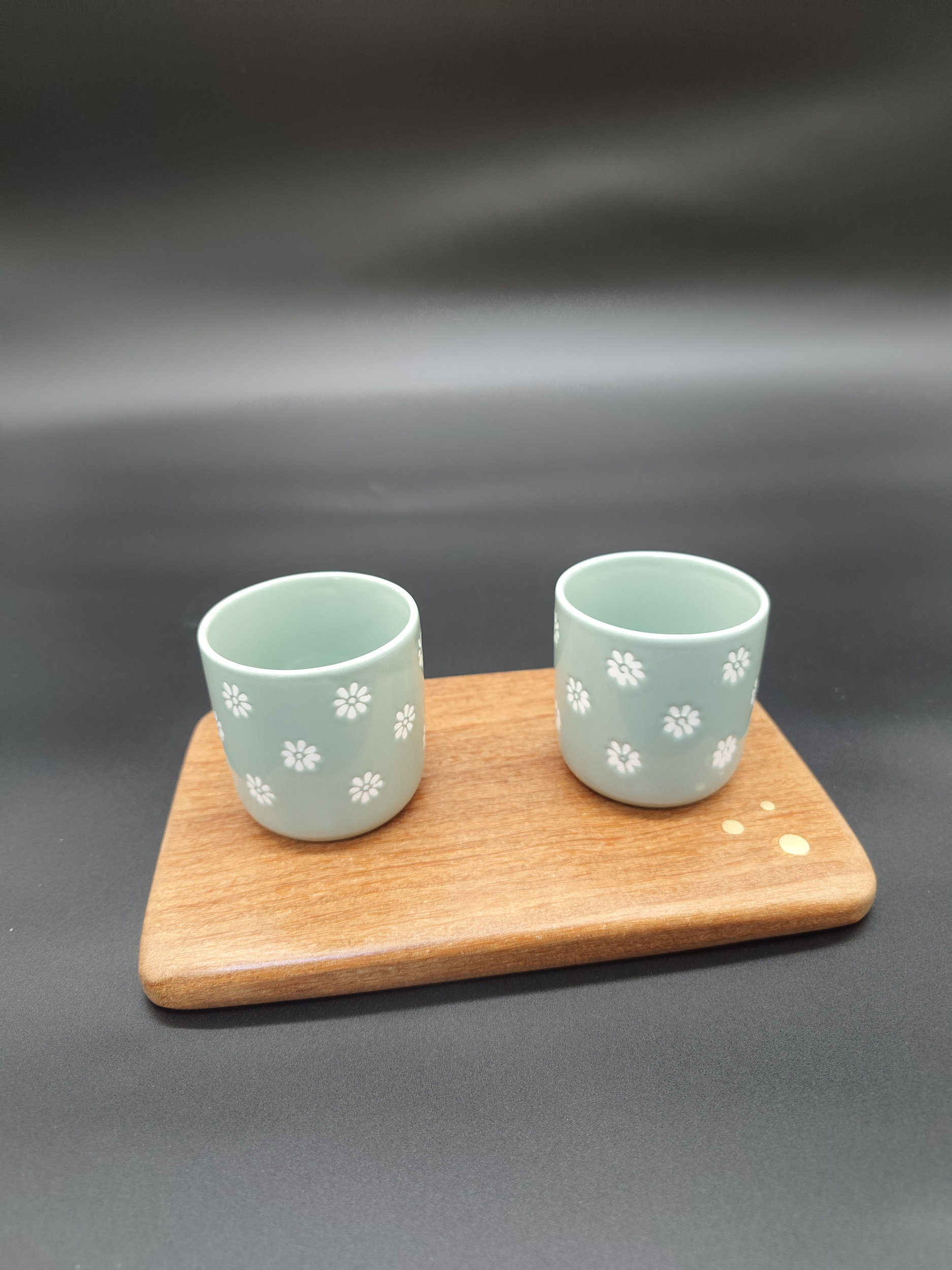 duo café fleurs (vertes)