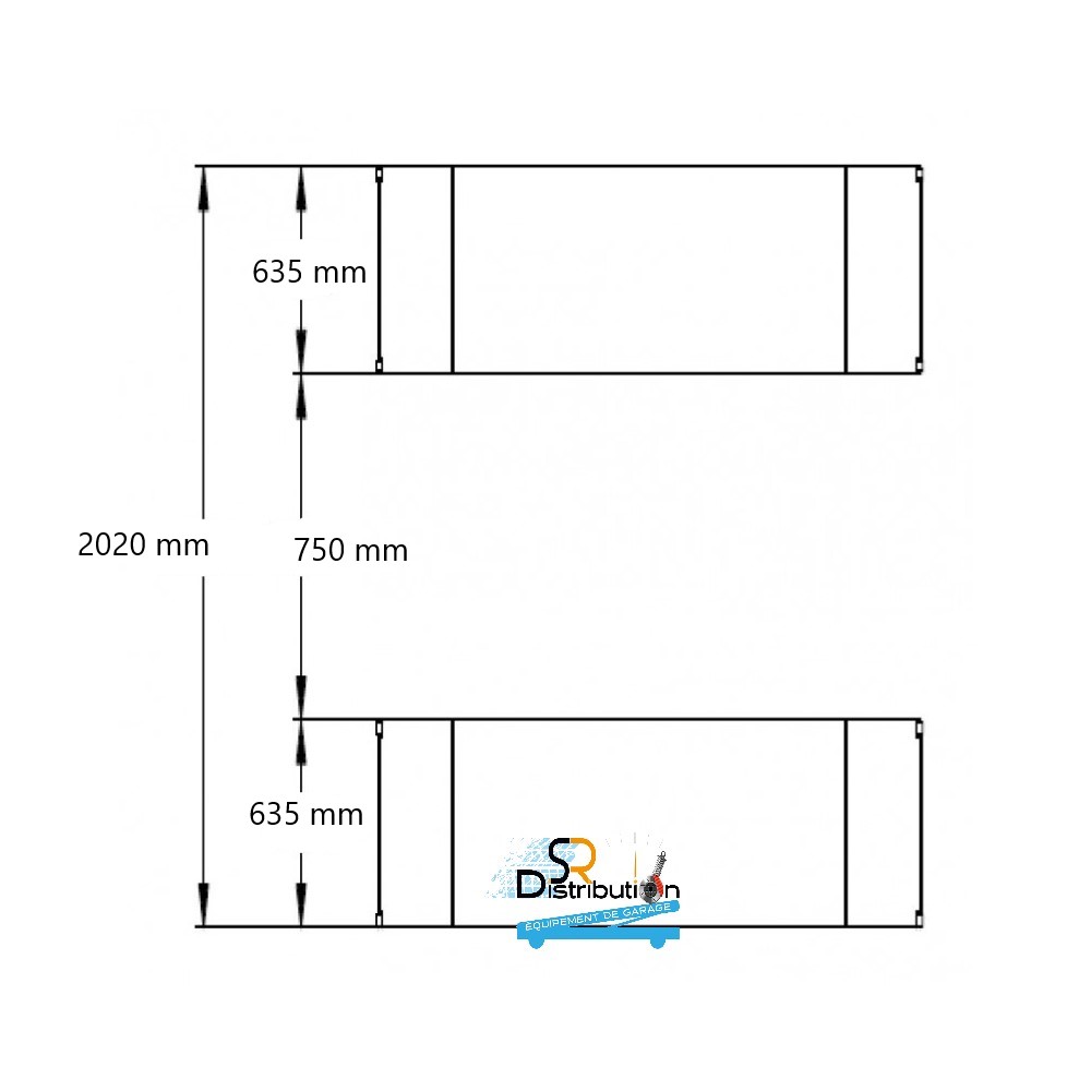 dimensions rampes pont elevateur ciseaux 3t 220 volts