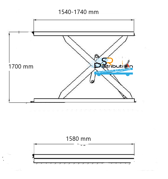 dimensions pont elevateur ciseaux 3 tonnes 220 volts a encastrer