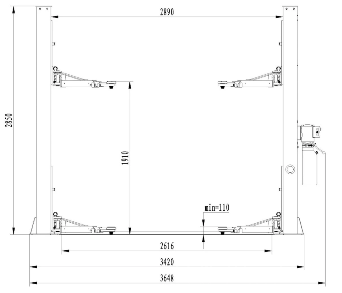 dimensions pont elevateur l-205 redats -1