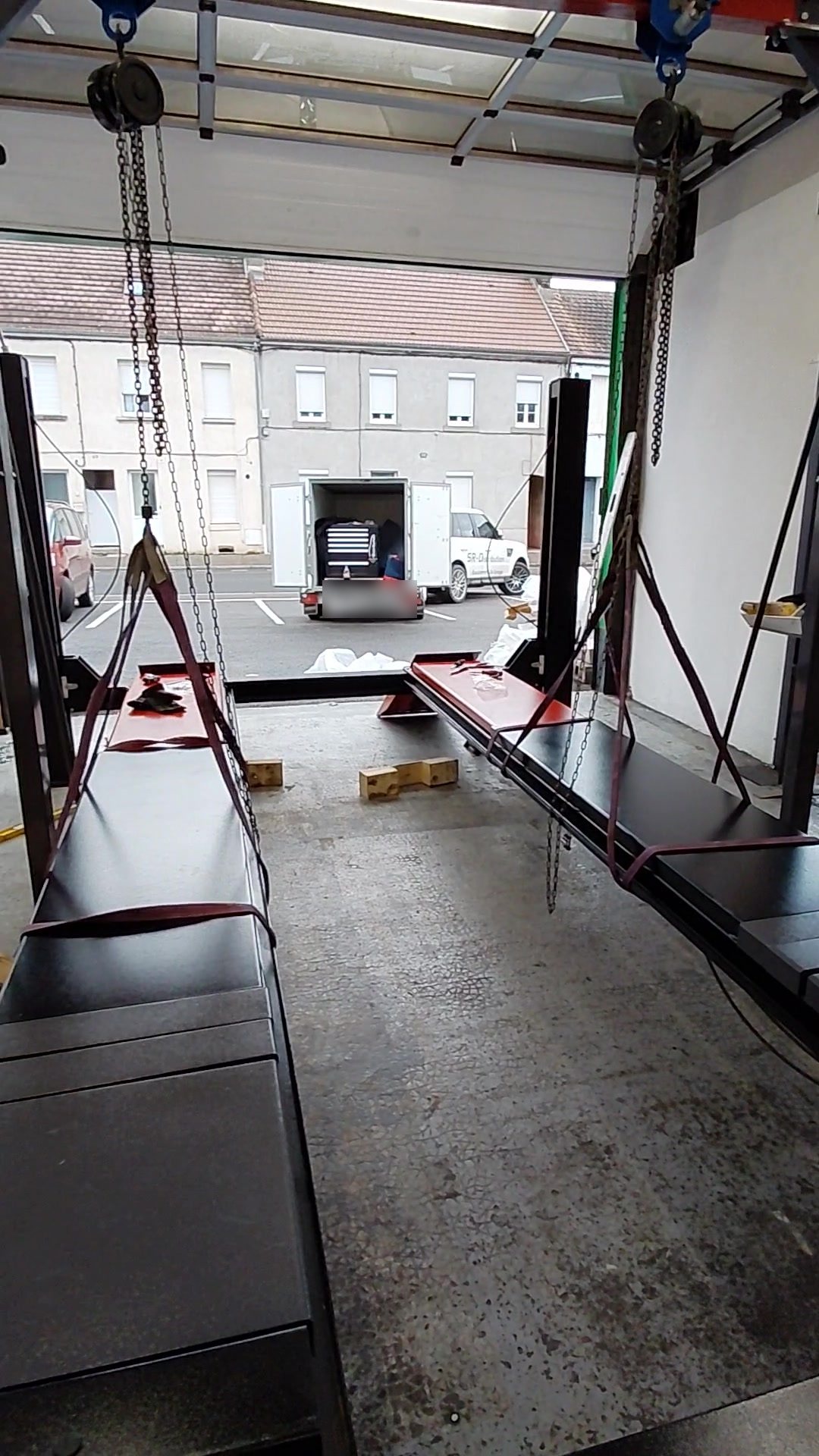 Levage du chemin de roulement au palan