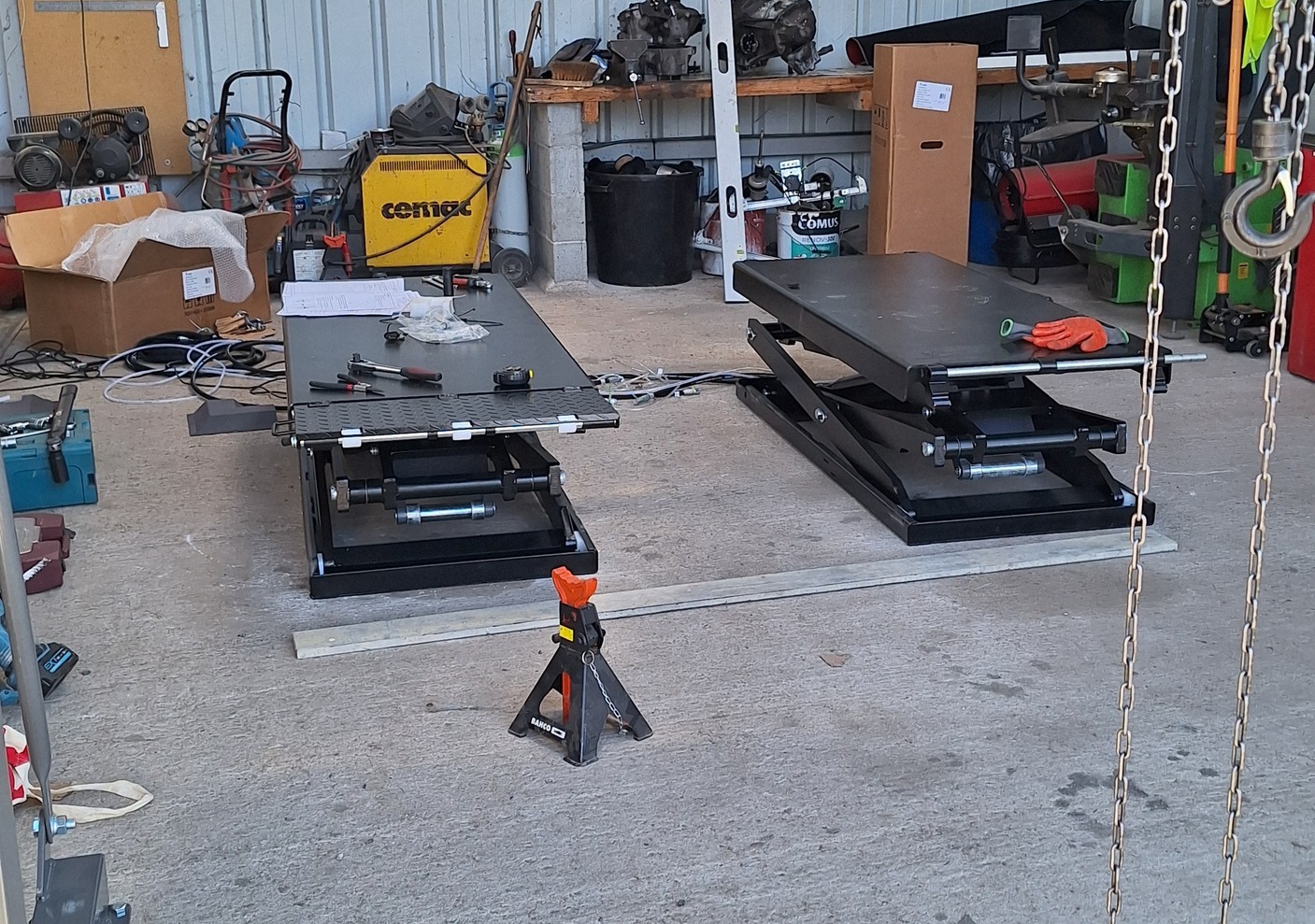 Installation pont ciseaux 220V