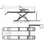 dimensions pont elevateur ciseaux avec levage auxiliaire