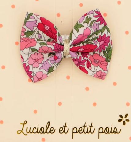 Barrette Noeud ruban Liberty Grimson Pink
