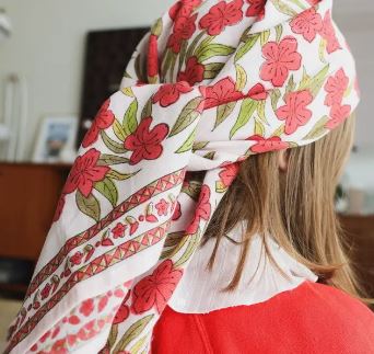 Foulard Jaipur grenat.1