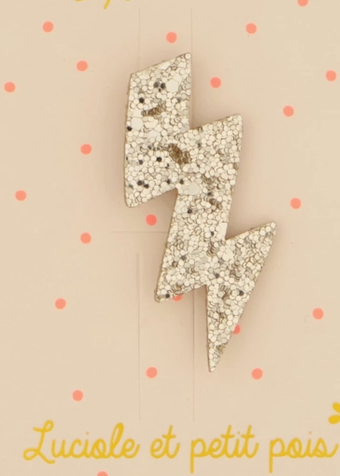 Broche éclair doré
