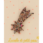 Broche étoile filante-Paillettes bronze 1