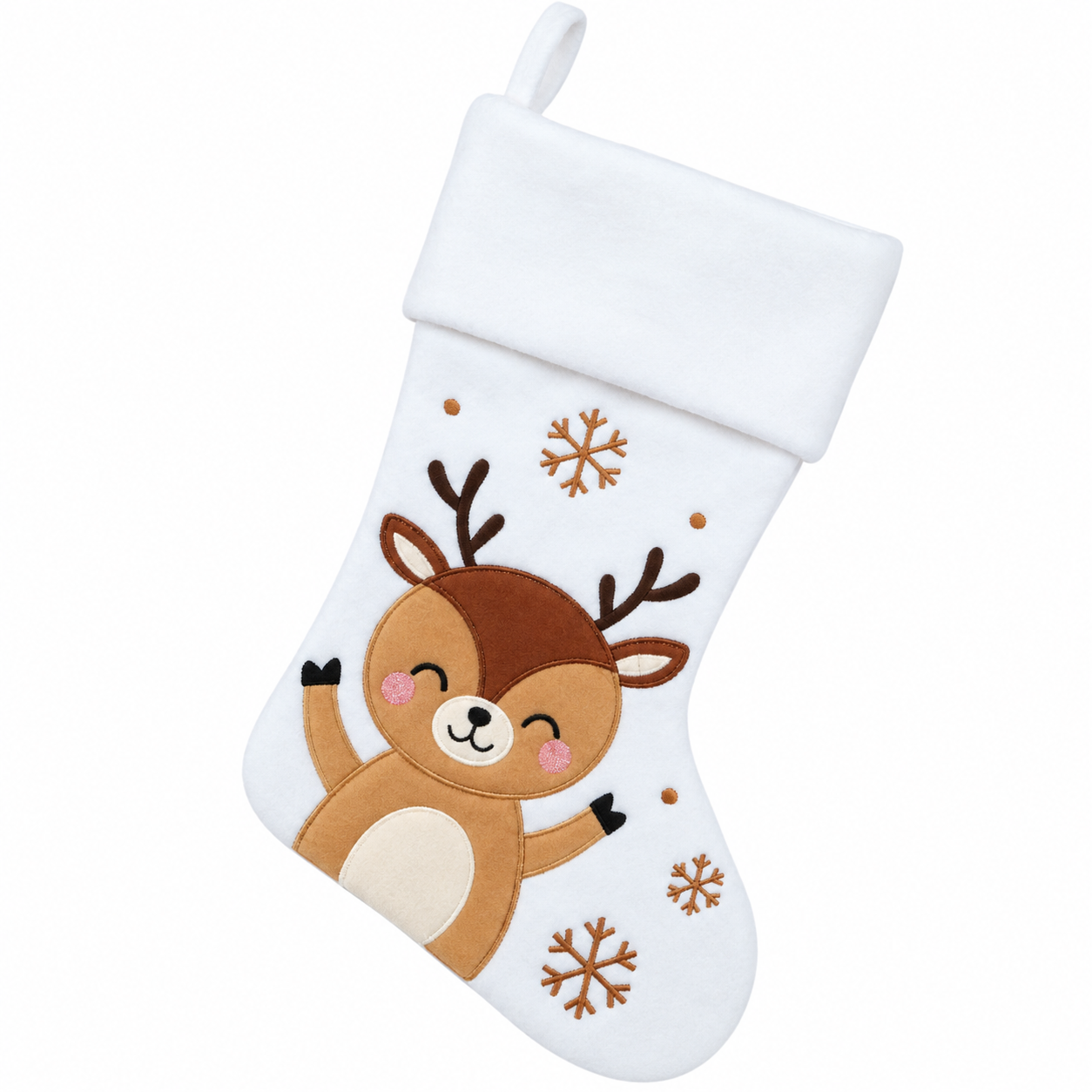 Chaussette de Noël renne en feutrine