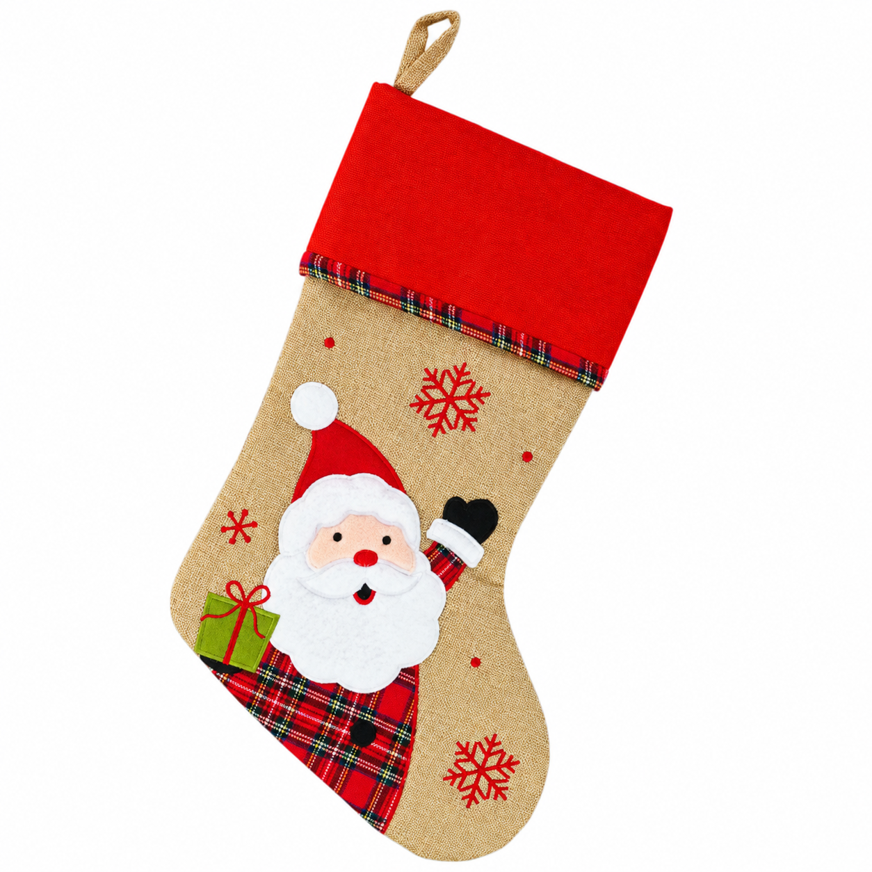 Chaussette de Noël en toile de jute