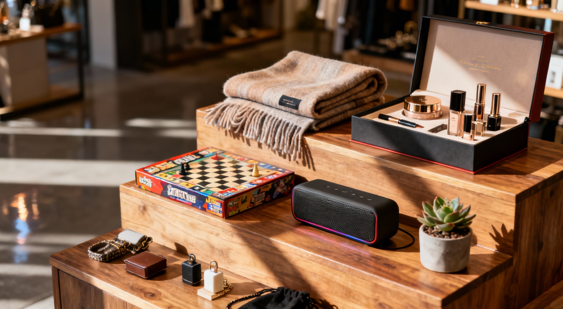 vitrine tri tiers cadeaux boutique