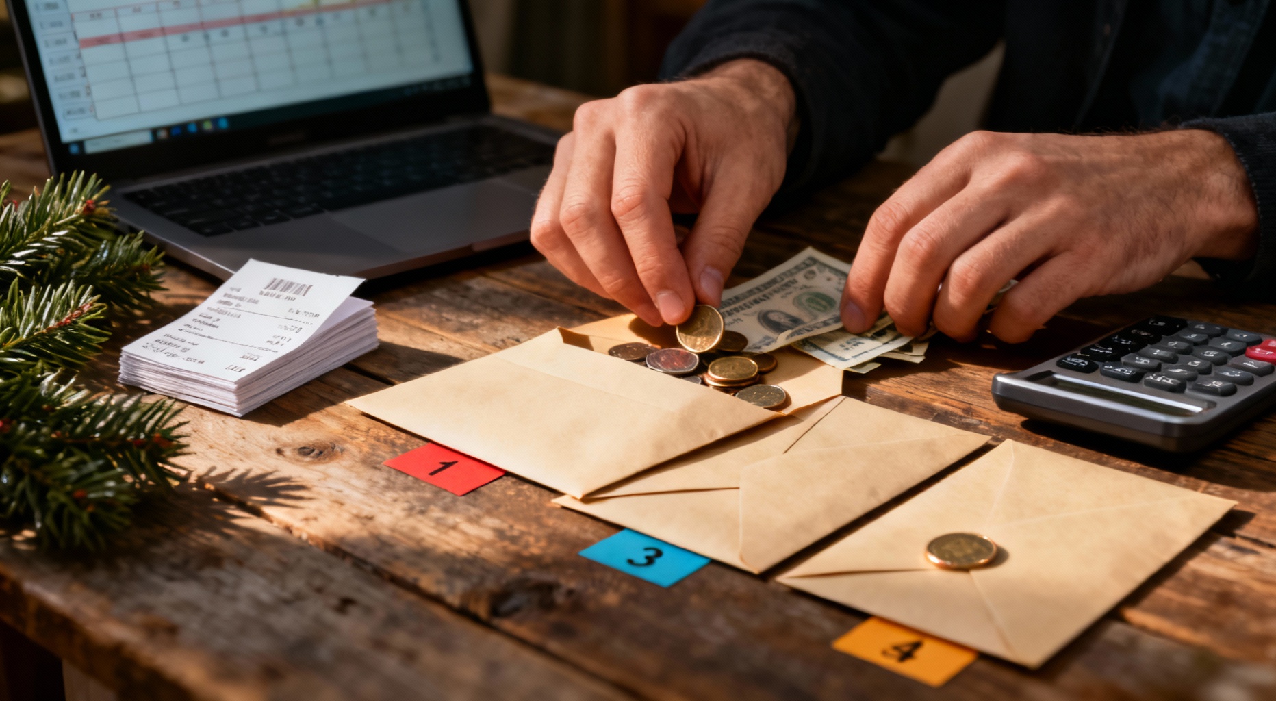 budget maitrise avec enveloppes et pieces