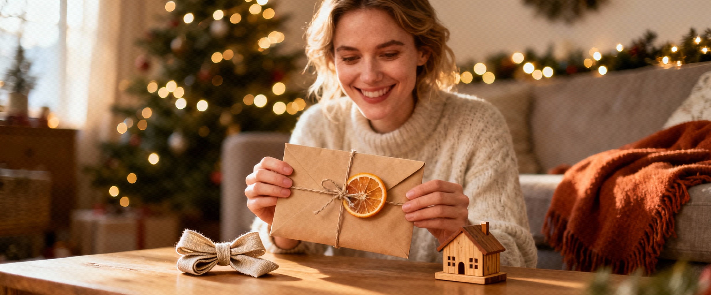 femme souriante avec enveloppe ecologique