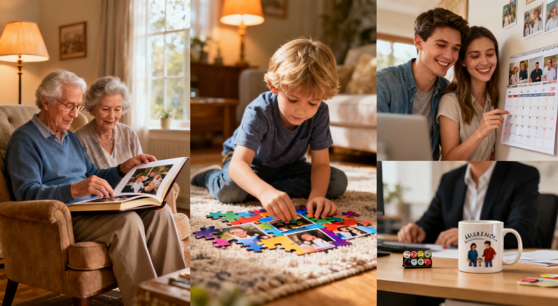 montage domestique de cadeaux photo