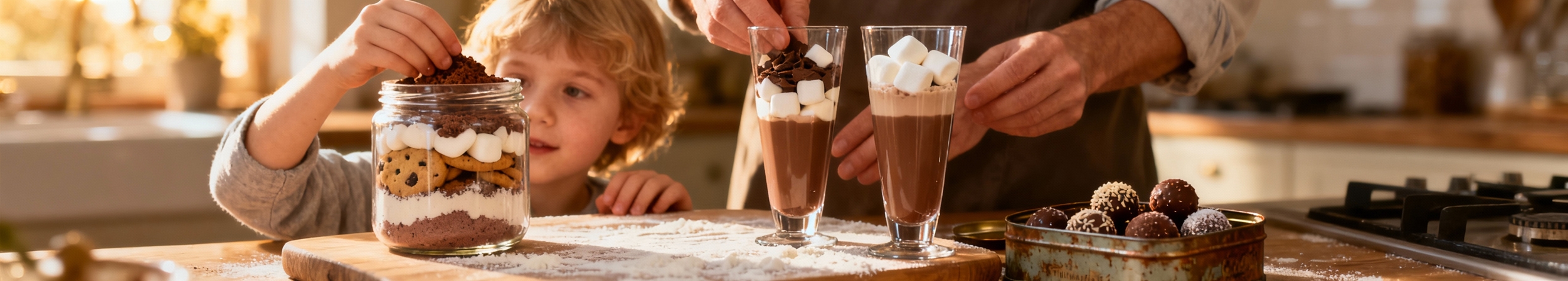 moment festif en cuisine avec cookies et chocolat