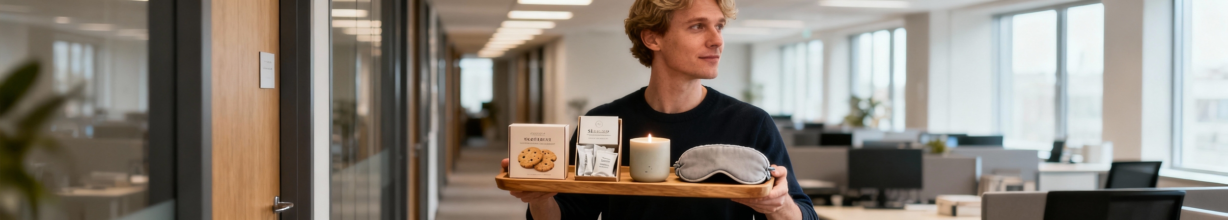 collegue offrant un plateau cadeaux