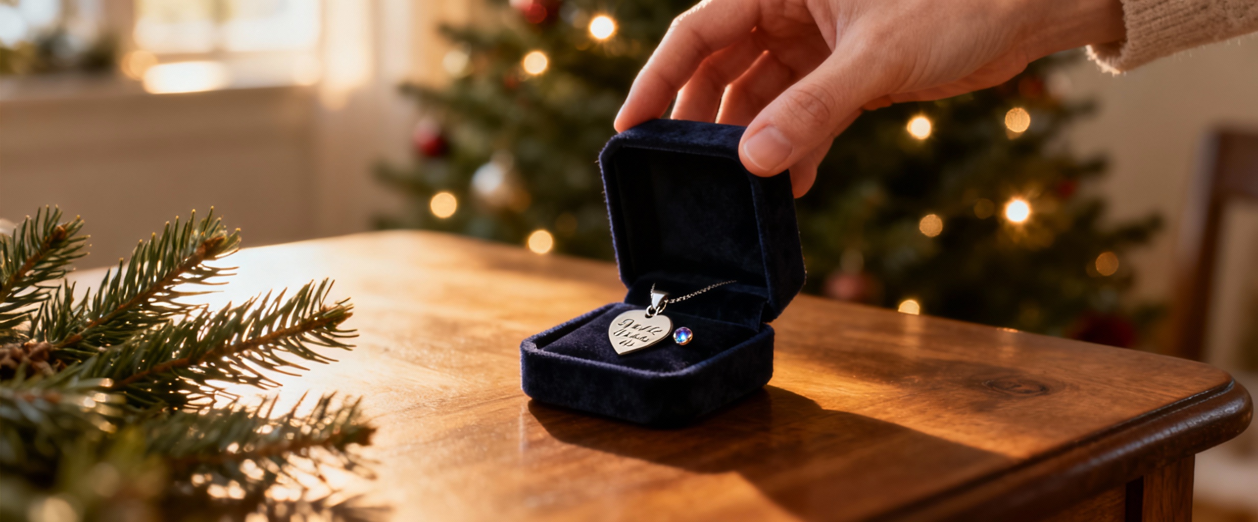 pendant personalise dans boite cadeau