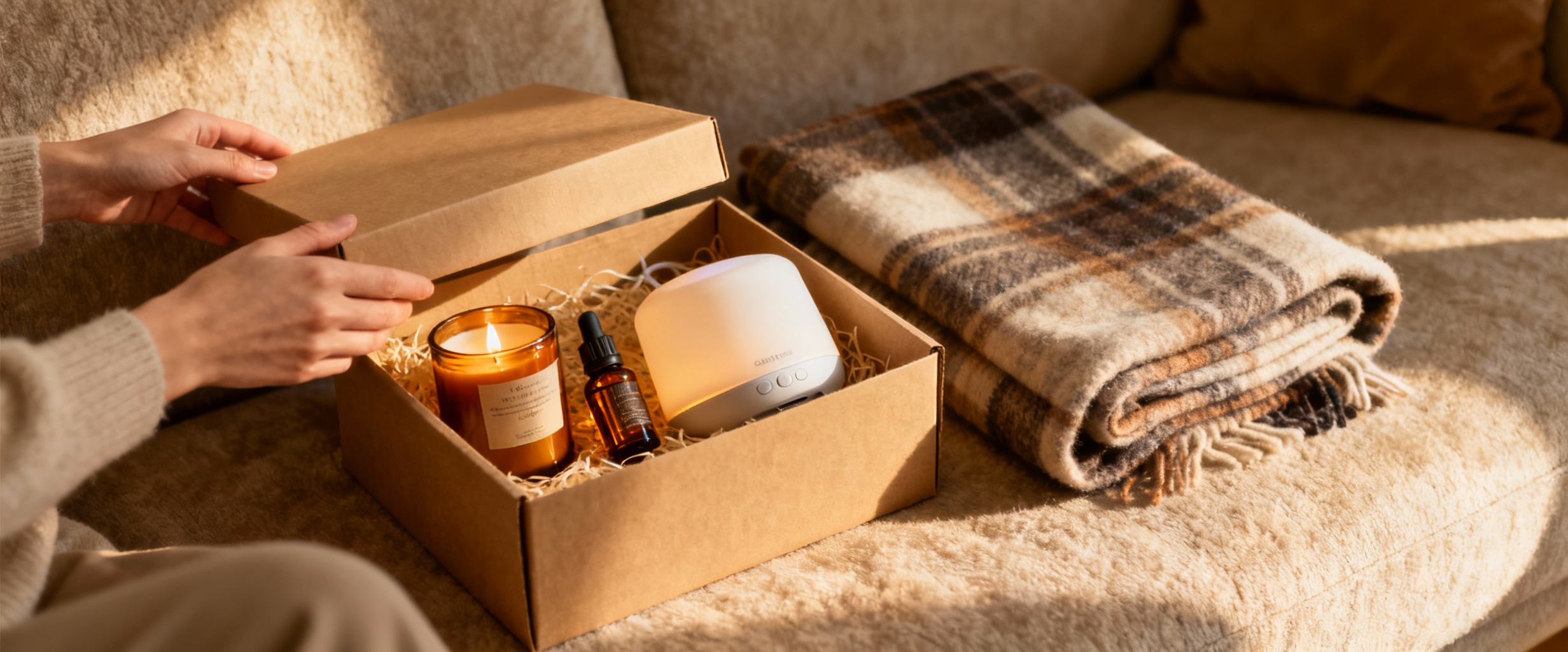 deballage coffret detente canape