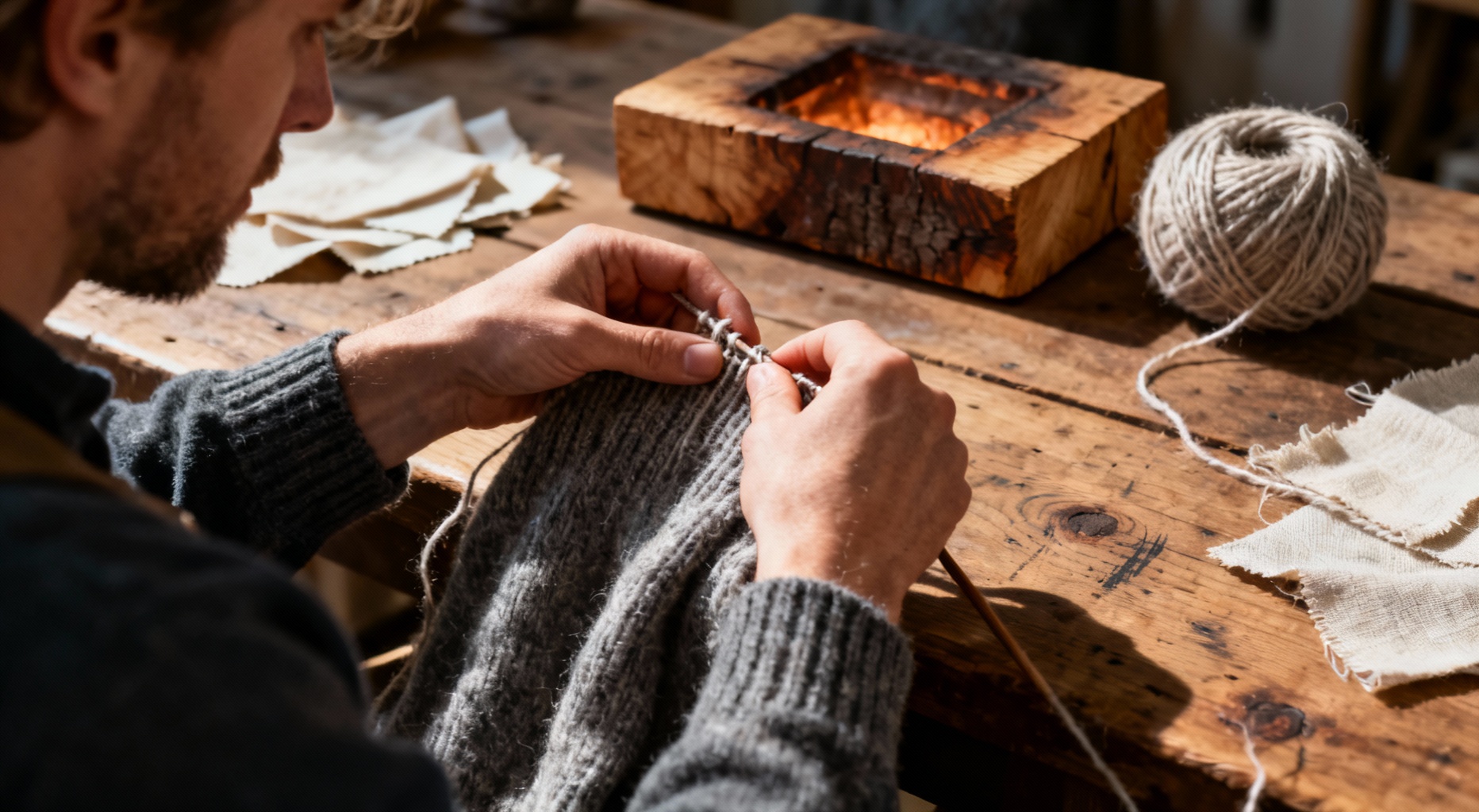 main d artisan tissant pull merino