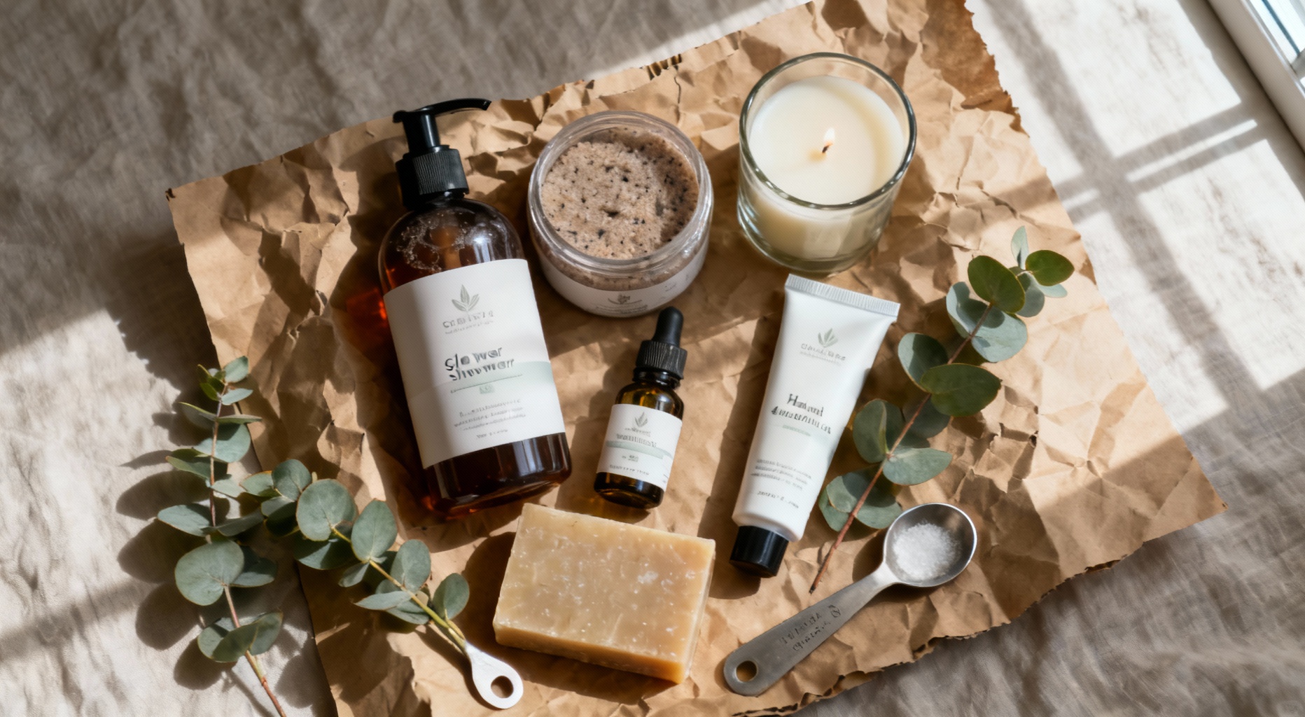 top down flat lay coffrets spa cadeaux