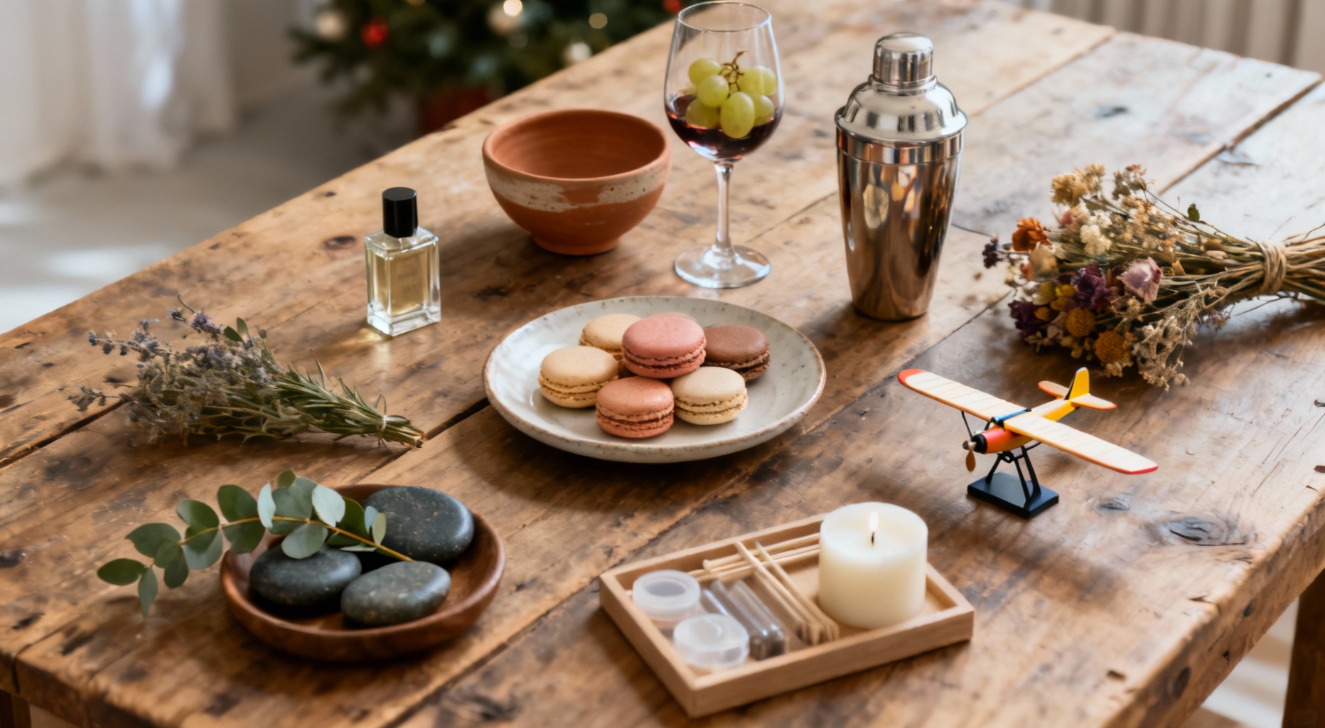 flat lay d ateliers cadeaux de noel