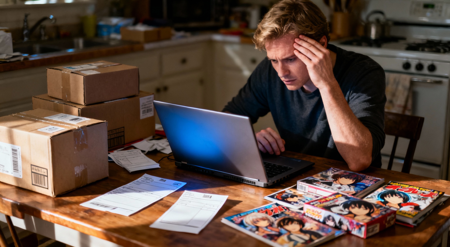 acheteur examinant des cadeaux manga