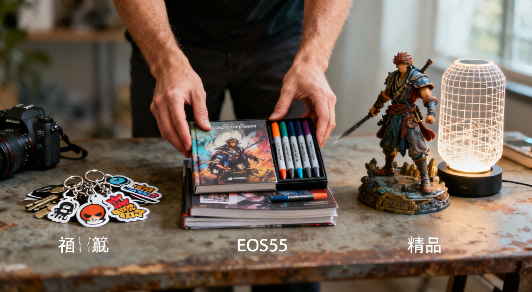 trois groupes cadeaux manga sur table
