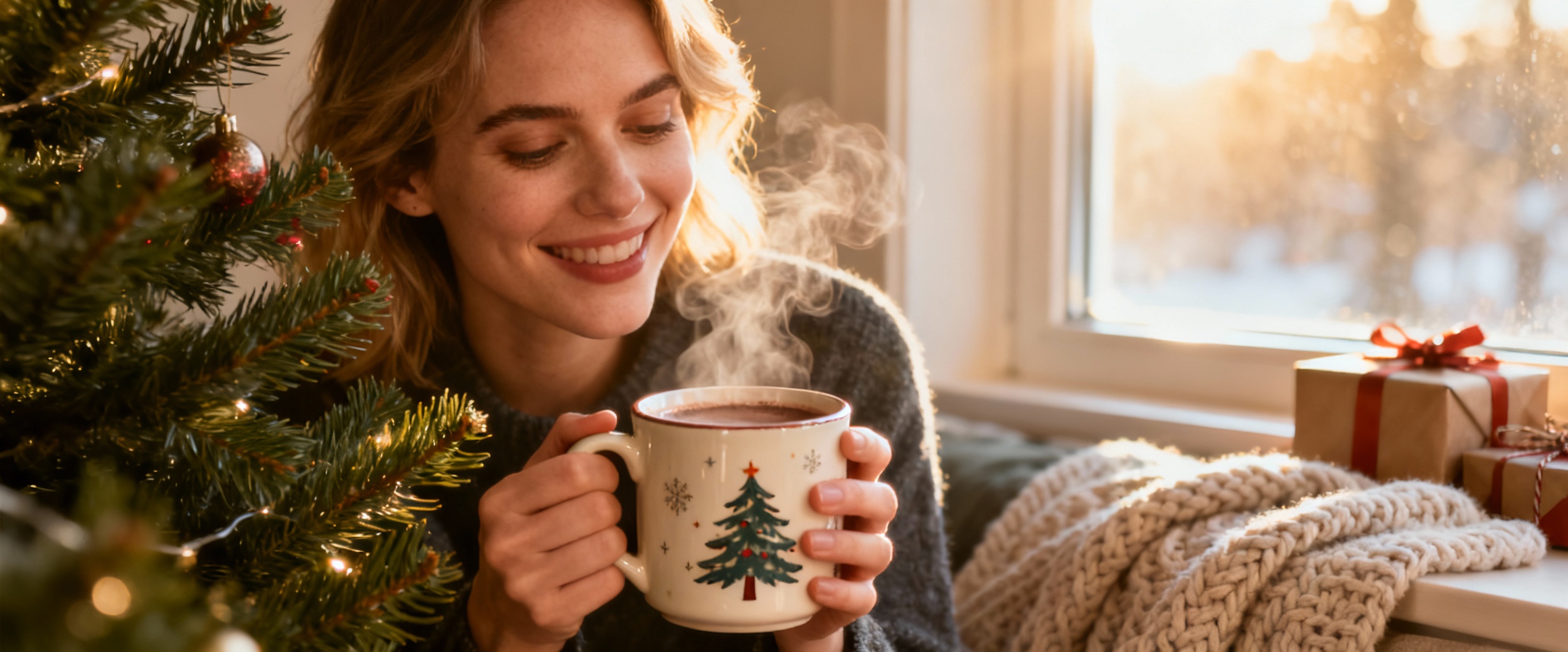 mug personnalise scene de noel cosy