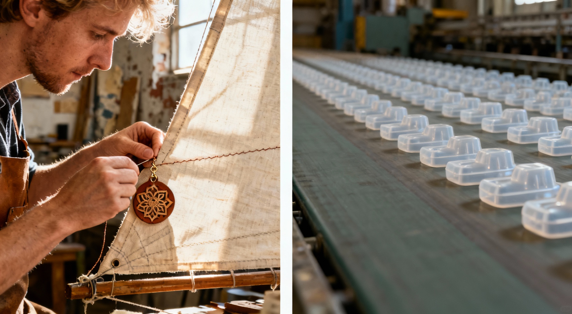 mains d artisan et lignes industrielles