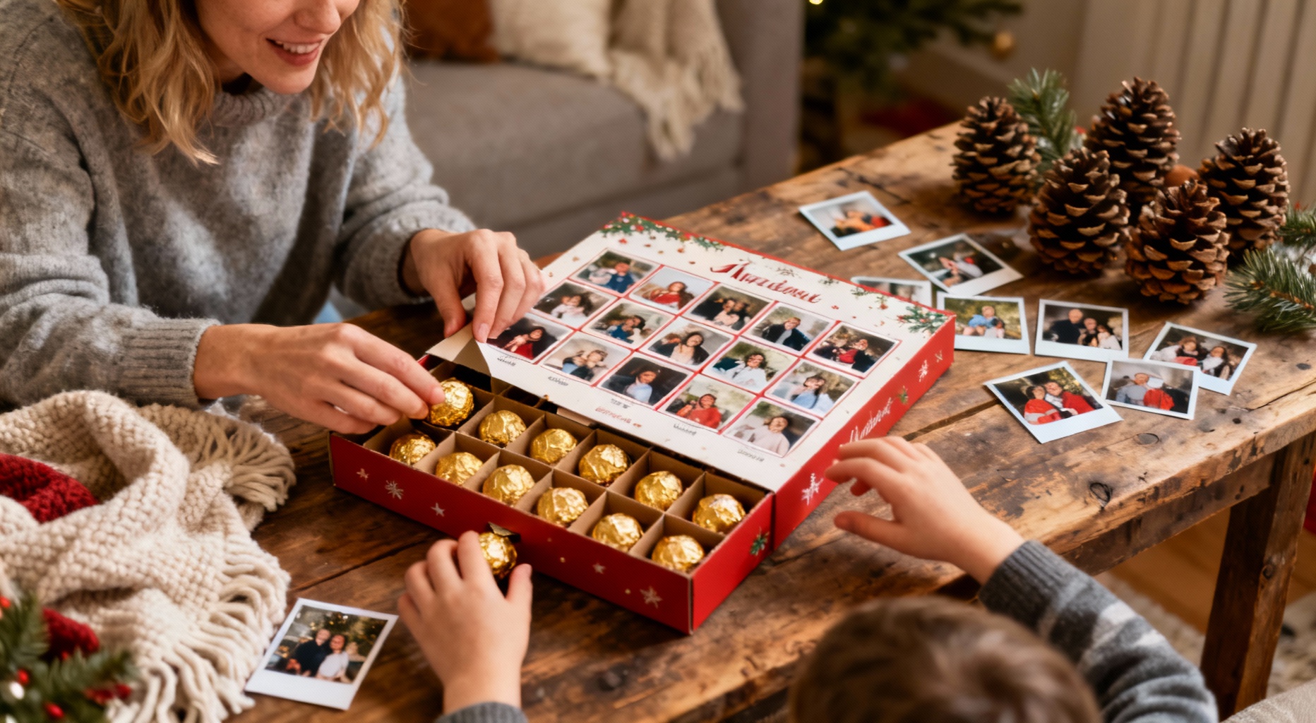 femme deballant calendrier photo personnalise