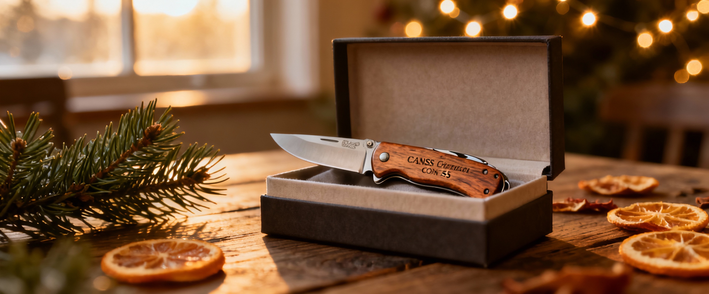 couteau grave dans coffret cadeau