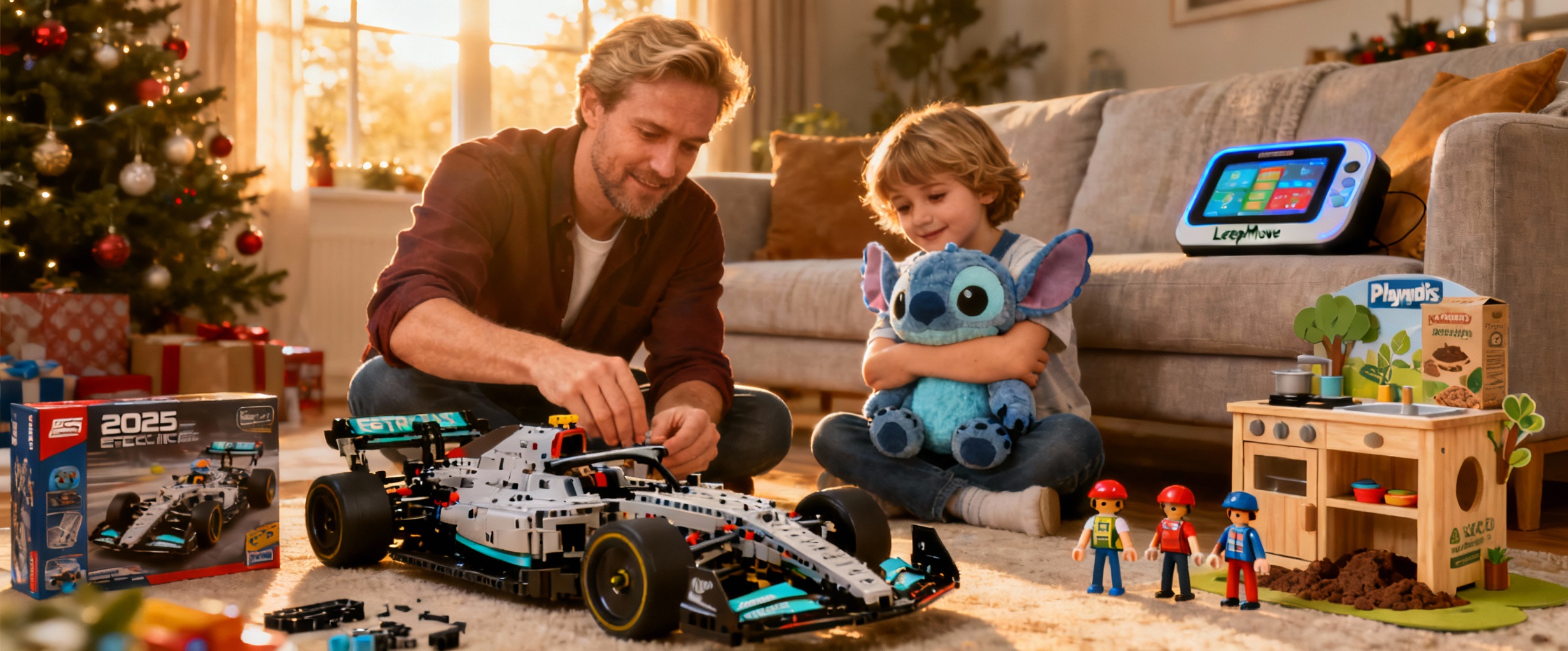 salon festif avec jouets tendances 2025