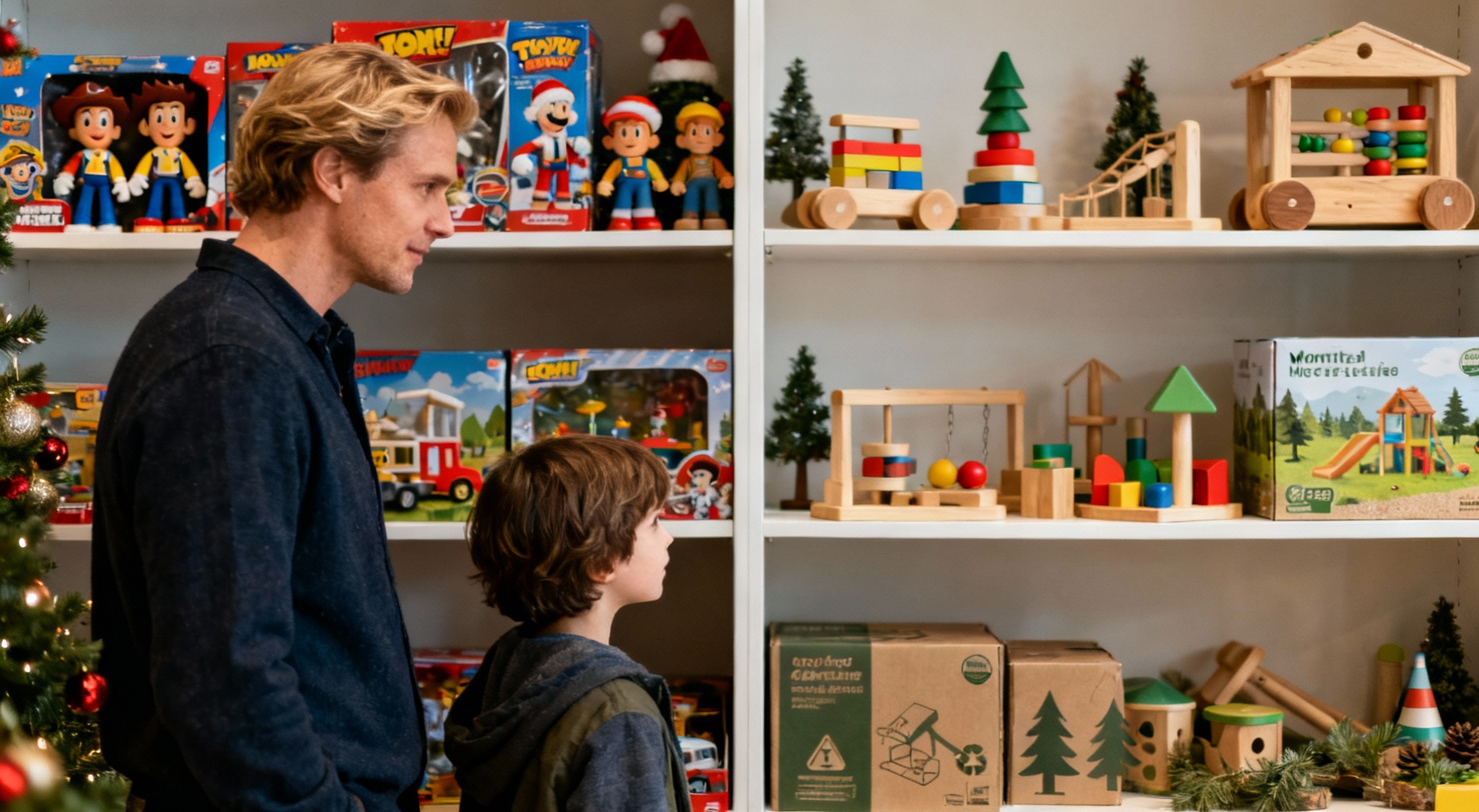 famille face a des jouets durables