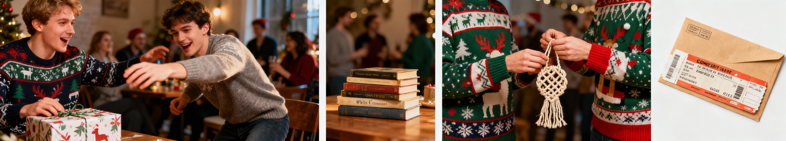 scene secret santa et cadeaux durables