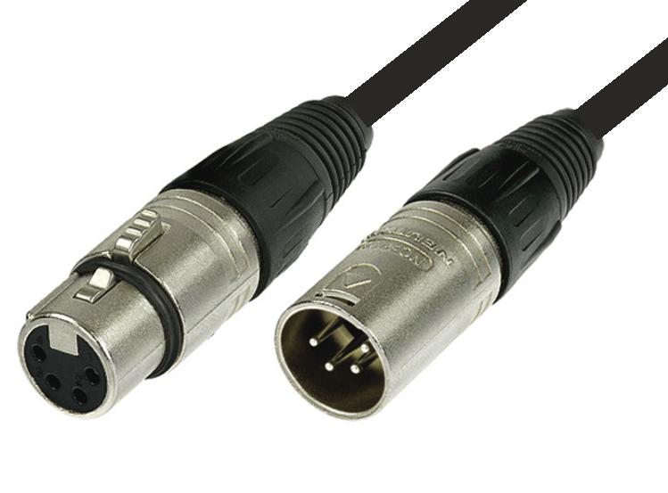 XLR 4-Pin Male to Female Power Cable – Tested and Custom Lengths Available