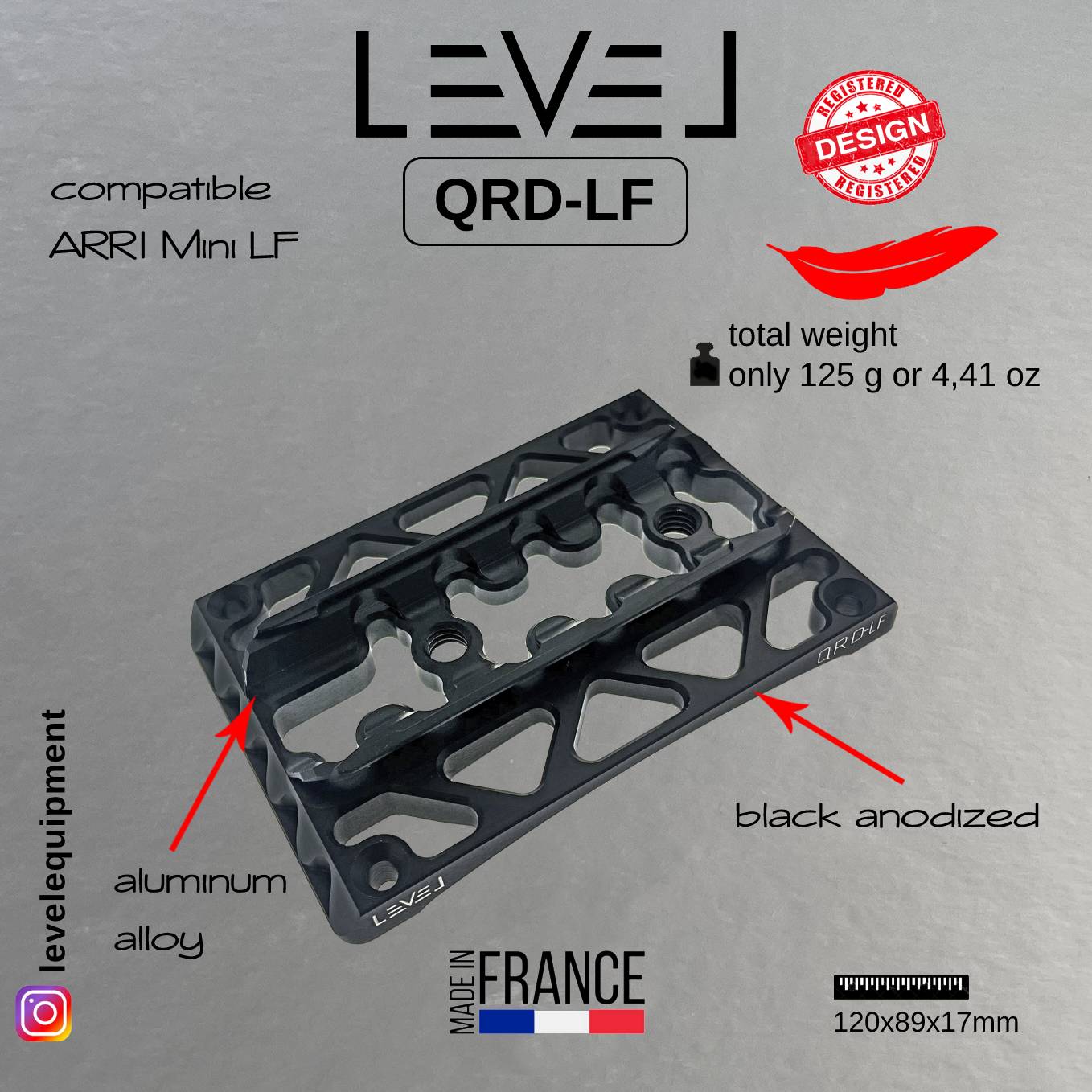 QRD-LF Level Quick Release Dovetail Plate – ARRI Alexa Mini LF Adapter