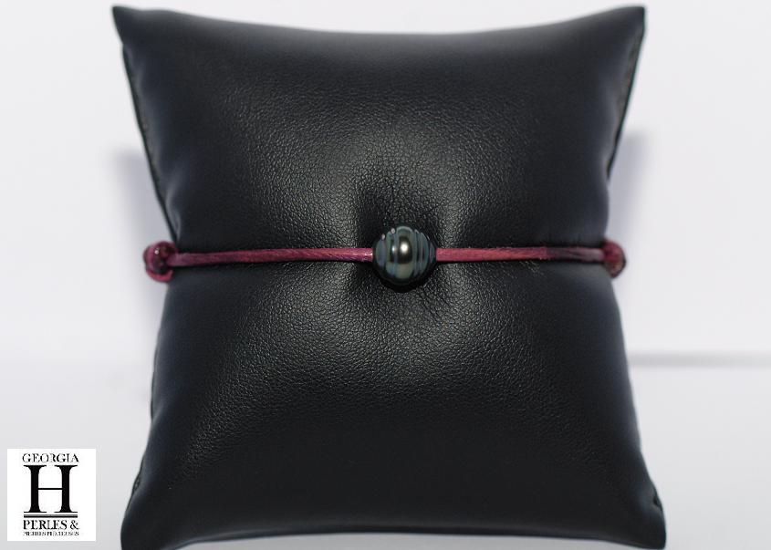 Bracelet Marrakech violet avec une perle de tahiti