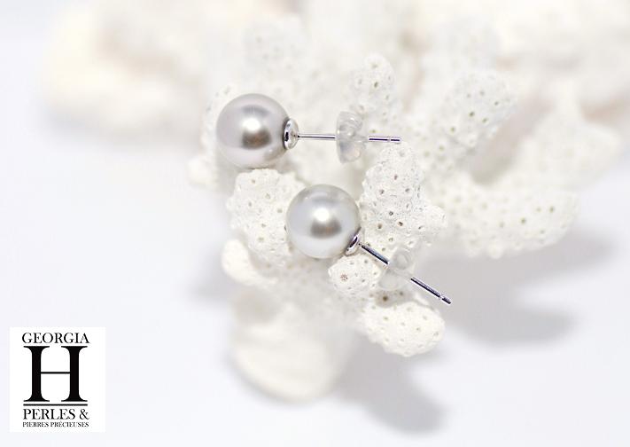 Boucles doreilles Boutons perles de tahiti  (6)