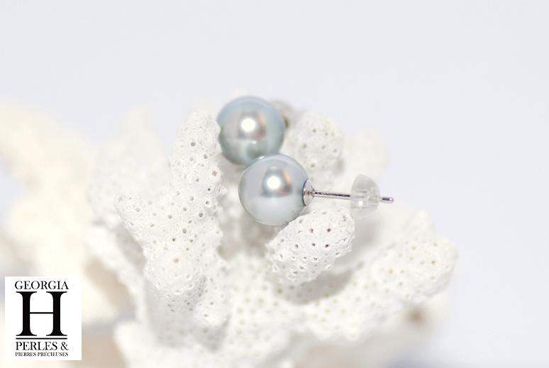 Boucles doreilles Boutons perles de tahiti   (4)