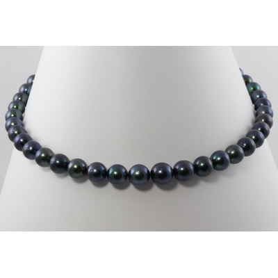 Princess 45 round purple blue green Tahiti pearl choker necklace