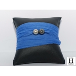 Bracelet manchette soie bleue et perles de tahiti (3)