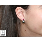 Boucles doreilles Solitaires rubis et perles de tahiti