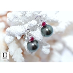 Boucles doreilles Solitaires rubis et perles de tahiti (6)